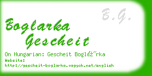 boglarka gescheit business card